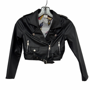 🖤 Harajuku Mini for Target Faux Leather Moto Jacket Girls M 7/8 🖤